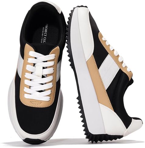 Project Cloud Womens Sneakers - Memory Foam Insole and Lightweight Spring Shoes - Non-Slip Lace Up Trendy Shoes - Fashion Sneakers for Women 2025 in Kuwait