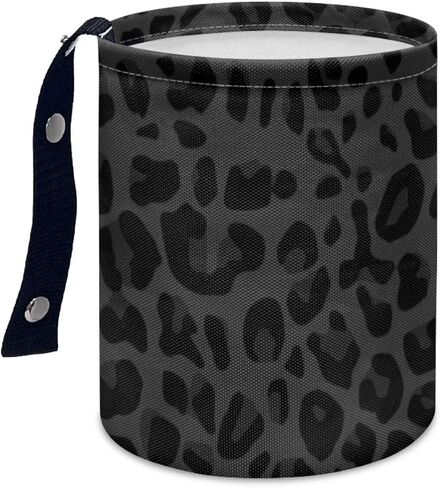 Black Leopard Print Cute Car Trash Bag, Hanging Car Organizer and Storage Bag, Trash Bin for Car Accessories, Vehicle, Travelling, Camping in Kuwait