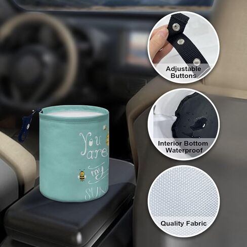 Black Leopard Print Cute Car Trash Bag, Hanging Car Organizer and Storage Bag, Trash Bin for Car Accessories, Vehicle, Travelling, Camping in Kuwait