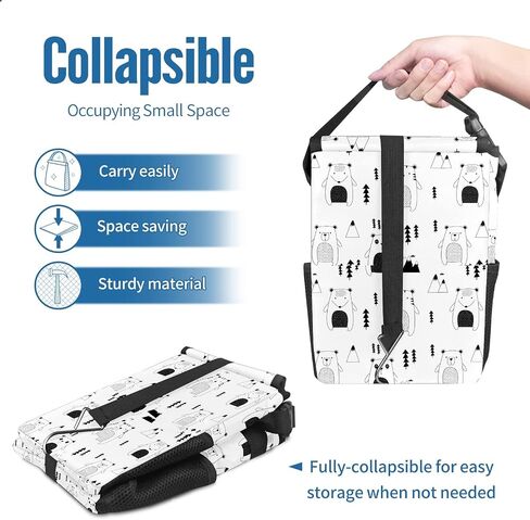 FCZ Car Trash Can Black and White Checkered Auto Garbage Bag Car Trash Can with Lid Leak-Proof Car Storage Bag Auto Garbage Bag Hanging for Headrest Collapsible and Portable with Storage Mesh Pocket in Kuwait