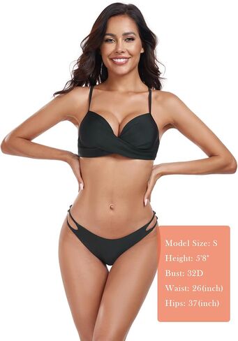 Women's Push Up Bikini Top Twist Front Ruched Underwire Molded Soft Pads Bikini Swimsuit Top in Saudi Arabia