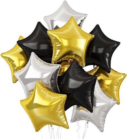 Blue Silver Star Balloons,10Pcs Black Silver Star Shaped Foil Balloons,18Inch Dark Blue Helium Mylar Balloons for Graduation,Brithday,Anniversary,Wedding Party Decorations in Saudi Arabia