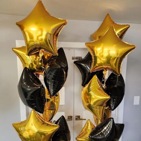 Blue Silver Star Balloons,10Pcs Black Silver Star Shaped Foil Balloons,18Inch Dark Blue Helium Mylar Balloons for Graduation,Brithday,Anniversary,Wedding Party Decorations in Saudi Arabia