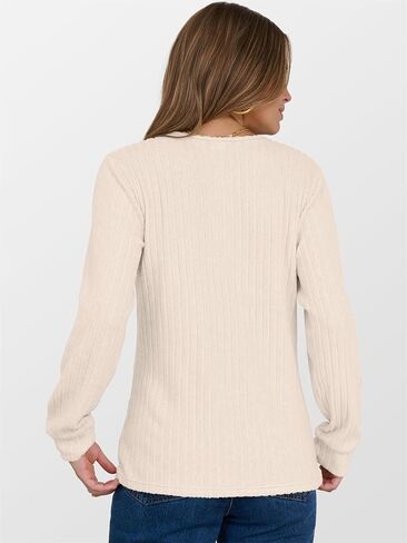 ANRABESS Womens Long Sleeve Henley Shirts Button Down Tunic Tops Fall Lightweight Sweaters Business Casual Blouses 2025 in Saudi Arabia