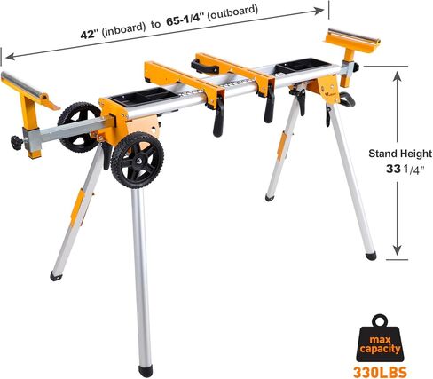 Universal Miter Saw Stand with Grid Tabletop 300 lbs Load Capacity 6-Level Height Adjustment Table Saw Stand WK-MS046 in Kuwait