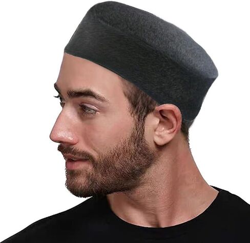 قبعات كوفي إسلامية للرجال قبعات كوفي للصلاة في رمضان للرجال قبعة صلاة إسلامية هدية عيد هدية عيد رمضان أغطية رأس عربية باللون الأسود in Saudi Arabia