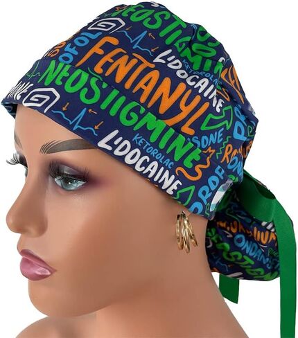 قم برفع قبعة فرك ذيل الحصان - Scribbles التخدير - للنساء - Dr. Hats ، Hats Hats Multicolor in Saudi Arabia