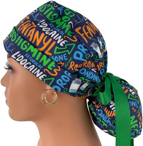 قم برفع قبعة فرك ذيل الحصان - Scribbles التخدير - للنساء - Dr. Hats ، Hats Hats Multicolor in Saudi Arabia