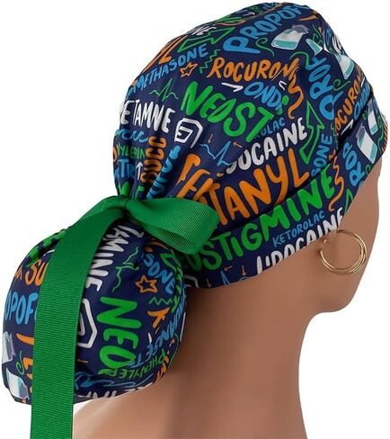 قم برفع قبعة فرك ذيل الحصان - Scribbles التخدير - للنساء - Dr. Hats ، Hats Hats Multicolor in Saudi Arabia