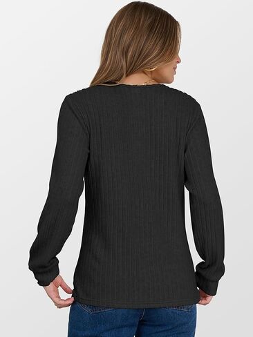 Anrabess Womens Long Sleeve Henley Dorts Button Down Tunic Tops Fall Fall Lightweight Sendents Business Blouses 2025 in Kuwait