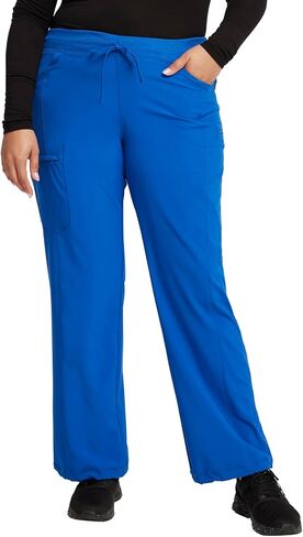 Cherokee Women Scrub Sets Contemporary Fit 3 Pocket Rib Knit Panel Top CK623A 4 Pocket Low Rise, Straight Leg Pant 1123A in Saudi Arabia