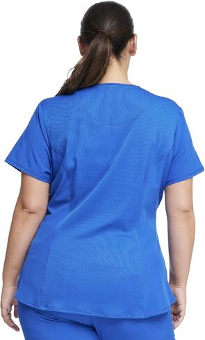 Cherokee Women Scrub Sets Contemporary Fit 3 Pocket Rib Knit Panel Top CK623A 4 Pocket Low Rise, Straight Leg Pant 1123A in Saudi Arabia