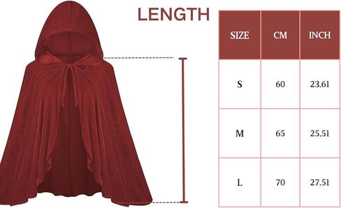 Little Red Riding Hood Cape Velvet Cloak for Halloween Christmas Cosplay Party in Kuwait
