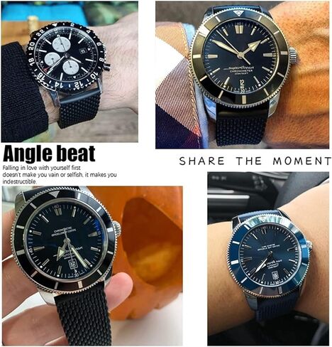 Watchbroof Rubber Watchband for Breitling Watchbands لـ Avenger Navitimer World Soft Watch STRAP مع مشبك in Kuwait