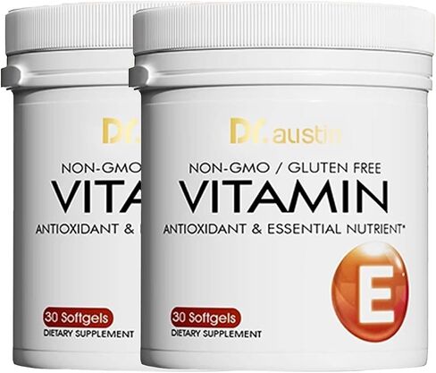 Natural Vitamin E Softgels - 30 Count, Non-GMO Gluten Free Antioxidant Supplement for Skin & Hair Health, Wheat Germ Oil Capsules for Daily Wellness Support (1) in Saudi Arabia