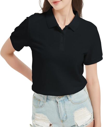 Women's Polo Shirts Short Sleeve Moisture Wicking Performance Summer Casual Work Classic Fit Golf Shirts for Women in Saudi Arabia