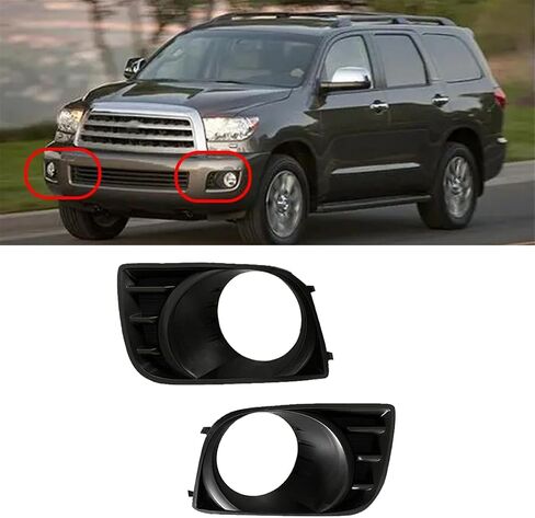 1Pair Car Front Bumper Fog Lamp Bezel Trim Cover OE: 81482-0C021 81481-0C021 for Toyota Sequoia 2008-2016 Fog Light in Saudi Arabia
