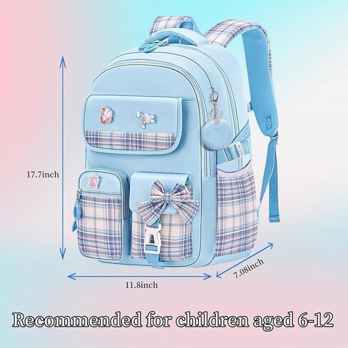 Girls Backpack, School Backpacks Rainbow Student Backpa,Kawaii Kids Backpack,Book Bag for Elementary Primary School in Saudi Arabia
