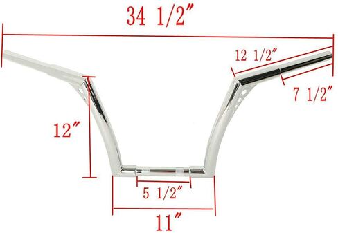 خمر مخصص 18 "Rise 1-1/4 Hangers Holdbar يناسب جميع Harley-Davidson FLST ، FXST ، Sportster XL ، بما في ذلك نماذج الخانق على أساس ، وأي مخصص ، Chrome in Kuwait