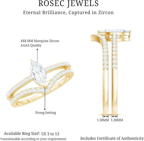 1 قيراط زركون حلقة مع فرقة محسنة ، AAAA Quality ، CZ Bridal Lainted Wedding Set 2 PCS in Saudi Arabia