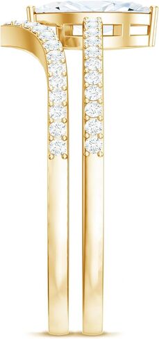 1 قيراط زركون حلقة مع فرقة محسنة ، AAAA Quality ، CZ Bridal Lainted Wedding Set 2 PCS in Saudi Arabia