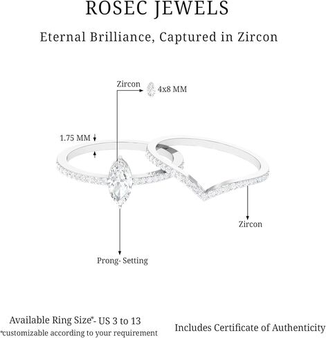 1 قيراط زركون حلقة مع فرقة محسنة ، AAAA Quality ، CZ Bridal Lainted Wedding Set 2 PCS in Saudi Arabia