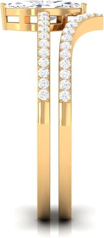 1 قيراط زركون حلقة مع فرقة محسنة ، AAAA Quality ، CZ Bridal Lainted Wedding Set 2 PCS in Saudi Arabia