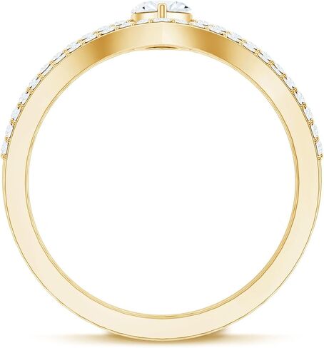 1 Carat Zircon Ring Set with Enhancer Band, AAAA Quality, CZ Bridal Engagement Wedding Set 2 Pcs in Saudi Arabia