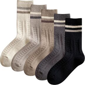 Women's Vintage Trendy Wool Socks | Fall Winter Thick Warm Ethnic Style | Holiday Gift Set | Trendy Comfortable in Saudi Arabia