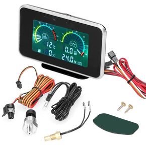 شاشة CAR LCD الرقمية 4-في 1 فولتميتر مقياس الوقود مقياس ضغط زيت درجة حرارة المياه in Kuwait