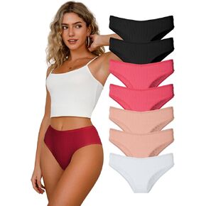 Cotton Panties Cotton Cheeky Underwear for Women Teens Womens Undies V-Waist Brazilian Comfy Multipack Ladies Hipster in Kuwait
