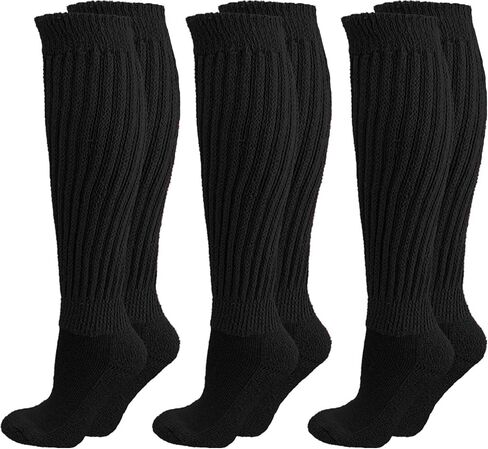 Luxury Divas All Cotton 3 Pack Extra Heavy Slouch Socks Made In USA in Kuwait