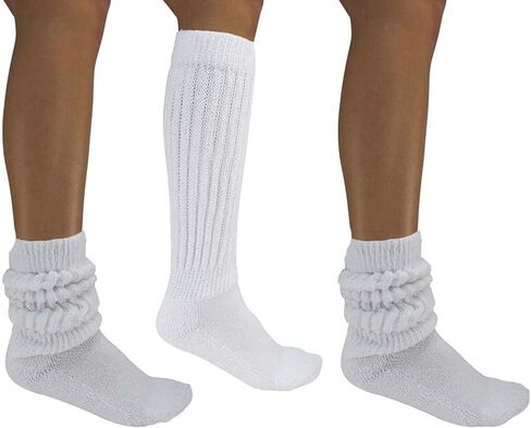 Luxury Divas All Cotton 3 Pack Extra Heavy Slouch Socks Made In USA in Kuwait