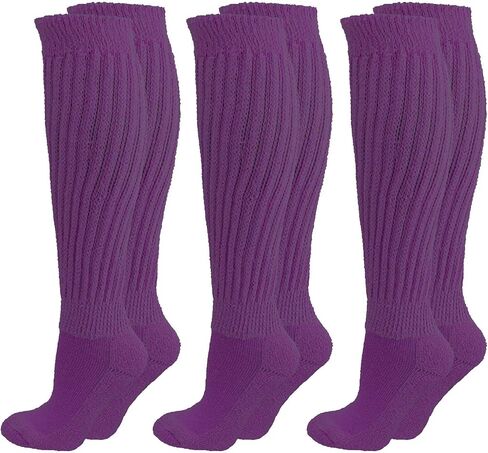 Luxury Divas All Cotton 3 Pack Extra Heavy Slouch Socks Made In USA in Kuwait