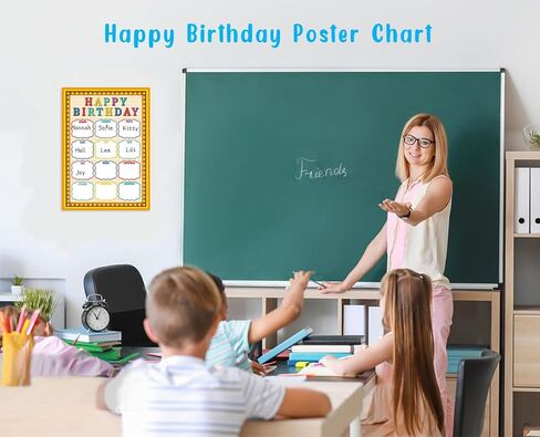 JUESMOS Superhero Happy Birthday Chart Poster for Classroom Decorations - Birthday Calendar Birthday Bulletin Board decorations - Class Birthday Chart Posters for Back To School Teacher Supplies in Kuwait
