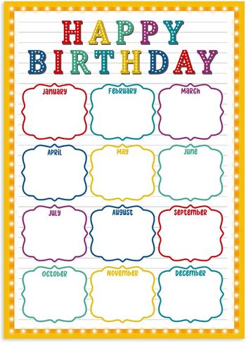 JUESMOS Superhero Happy Birthday Chart Poster for Classroom Decorations - Birthday Calendar Birthday Bulletin Board decorations - Class Birthday Chart Posters for Back To School Teacher Supplies in Kuwait