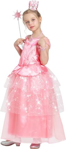 IKALI Girls Princess Dress Costume with Crown Accessories for Birthday Party Kids Halloween in Saudi Arabia