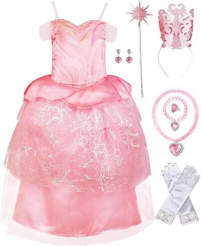 IKALI Girls Princess Dress Costume with Crown Accessories for Birthday Party Kids Halloween in Saudi Arabia