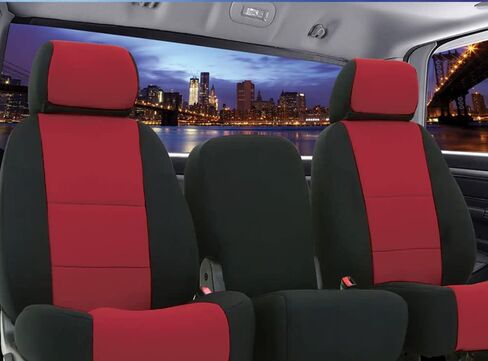 CarsCover Custom Fit 2017-2019 Dodge Ram 1500 2500 3500 Pickup Truck Neoprene Car Front Seat Covers Red Rose & Black Sides Driver & Passenger Cover in Saudi Arabia