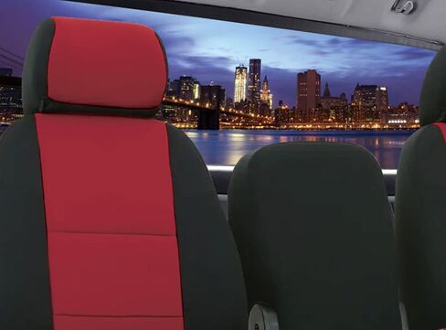 CarsCover Custom Fit 2017-2019 Dodge Ram 1500 2500 3500 Pickup Truck Neoprene Car Front Seat Covers Red Rose & Black Sides Driver & Passenger Cover in Saudi Arabia