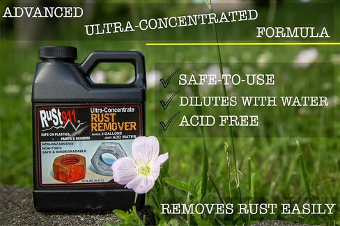 Rust911: يصنع 16 جالونًا من Rust Remover Slivolver-اقتصادي ، آمن للاستخدام ، بدون أحماض-إزالة الصدأ السريع بدون صنفرة أو مواد كيميائية قاسية-زجاجة جالون ذات تركيز فائق التركيز in Saudi Arabia