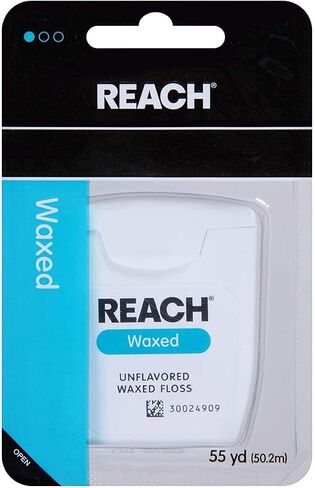 REACH Unflavored Waxed Dental Floss, 55 yds (Pack of 4) in Kuwait