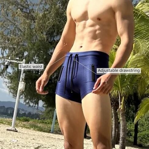 Men's Swim Shorts with Zippered Pockets,Men's Swim Trunks with high Elasticity in Saudi Arabia