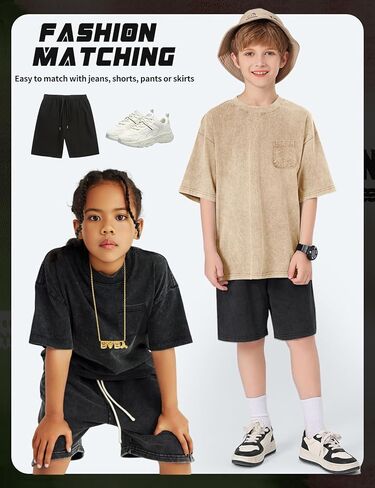 Arssm Boys Girls Thirts Cotton Acid Wash Tees Edger in Saudi Arabia
