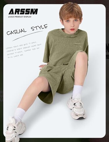 Arssm Boys Girls Thirts Cotton Acid Wash Tees Edger in Saudi Arabia