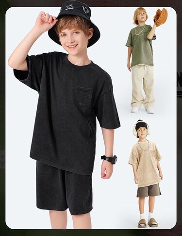 Arssm Boys Girls Thirts Cotton Acid Wash Tees Edger in Saudi Arabia