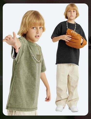 Arssm Boys Girls Thirts Cotton Acid Wash Tees Edger in Saudi Arabia