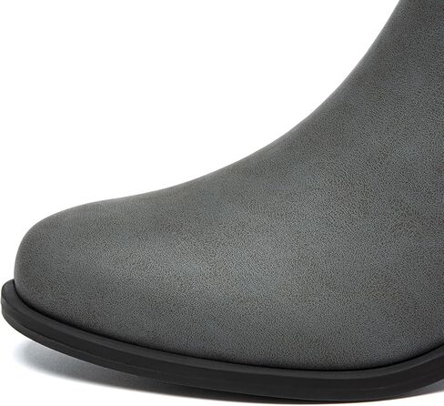 Athlefit Women's Onkle Boots مكتنزة منخفضة الكعب مريح أحذية قصيرة مستديرة جوارب أخمص القدمين مع السوستة الجانبية in Kuwait