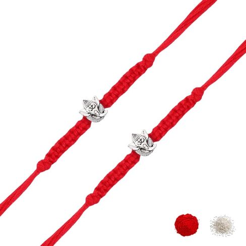 I Jewels Lord Ganesha Rakhi With Rakshabandhan Card for Men/Bro/Brother (R316Re-2) (Pack of 2) in Saudi Arabia