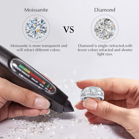 خواتم المشاركة Moissanite Band Band 925 Sterling Silver 14k /White Gold Promated Breats For له 0.8CT Round Cut Cut Miniversary Gifts Size 8-12 in Saudi Arabia